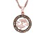 Champagne Diamond 14k Rose Gold Over Sterling Silver Pisces Pendant With 18" Singapore Chain 0.25ctw