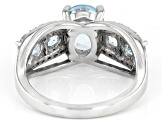 Sky Blue Glacier Topaz Rhodium Over Sterling Silver Ring 3.18ctw