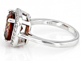 Red Labradorite  Rhodium Over Sterling Silver Ring 3.24ctw