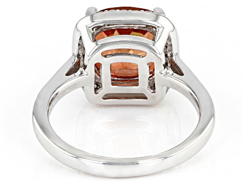 Red Labradorite Rhodium Over Sterling Silver Ring 3.24ctw
