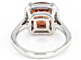 Red Labradorite Rhodium Over Sterling Silver Ring 3.24ctw