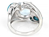 Sky Blue Glacier Topaz Rhodium Over Sterling Silver Ring 3.83ct