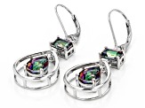 Multi-Color Quartz Rhodium Over Sterling Silver Earrings 2.15ctw