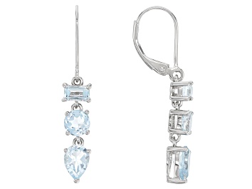 Picture of Sky Blue Topaz Rhodium Over Sterling Silver Dangle Earrings 3.14ctw
