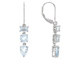 Sky Blue Topaz Rhodium Over Sterling Silver Dangle Earrings 3.14ctw