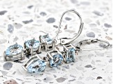 Sky Blue Topaz Rhodium Over Sterling Silver Dangle Earrings 3.14ctw