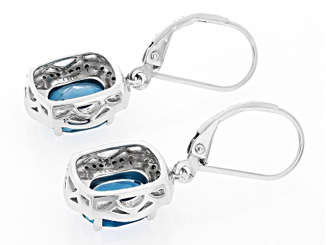 London Blue Topaz Rhodium Over Sterling Silver Earrings 4.03ctw