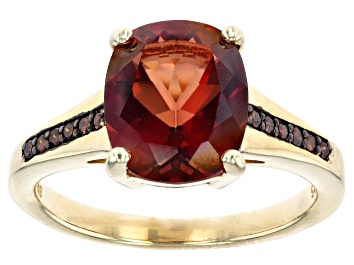 Picture of Red Labradorite 18k Yellow Gold Over Sterling Silver Ring 3.10ctw