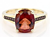 Red Labradorite 18k Yellow Gold Over Sterling Silver Ring 3.10ctw