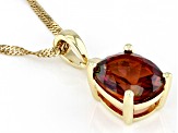 Red Labradorite 18k Yellow Gold Over Sterling Silver Pendant with Chain 3.03ctw