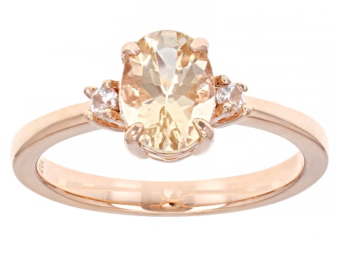 Peach Morganite 18k Rose Gold Over Sterling Silver Ring 1.04ctw ...