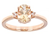 Peach Morganite 18k Rose Gold Over Sterling Silver Ring 1.04ctw