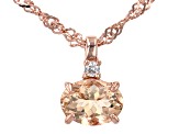 Peach Morganite 18k Rose Gold Over Sterling Silver Pendant With Chain 0.99ctw