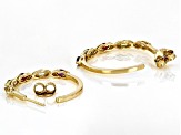 Multi Color Multi Gemstone 18k Yellow Gold Over Sterling Silver Hoop Earrings 1.42ctw