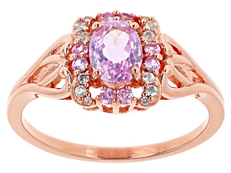Kunzite 18k Rose Gold Over Sterling Silver Ring 1.09ctw