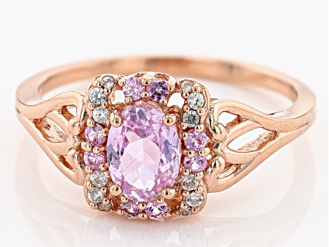 Kunzite 18k Rose Gold Over Sterling Silver Ring 1.09ctw