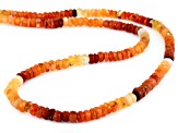 Orange Mexican Fire Opal 18k Yellow Gold Over Sterling Silver Beaded Necklace