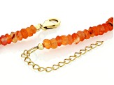 Orange Mexican Fire Opal 18k Yellow Gold Over Sterling Silver Beaded Necklace