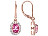 Pink Topaz 18k Rose Gold Over Sterling Silver Dangle Earrings 2.22ctw