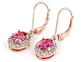 Pink Topaz 18k Rose Gold Over Sterling Silver Dangle Earrings 2.22ctw