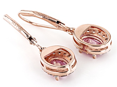 Pink Topaz 18k Rose Gold Over Sterling Silver Dangle