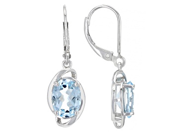 Picture of Sky Blue Topaz Rhodium Over Sterling Silver Dangle Earrings 3.85ctw
