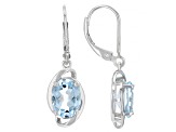 Sky Blue Topaz Rhodium Over Sterling Silver Dangle Earrings 3.85ctw