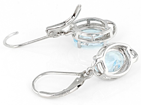 Sky Blue Topaz Rhodium Over Sterling Silver Dangle Earrings 3.85ctw