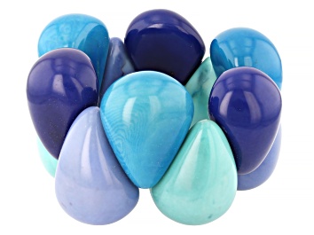 Artisan Collection of Ecuador™ Blue & Tan Multi-Color Tagua Nut