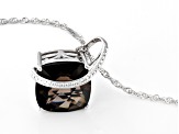 Brown Smoky Quartz Rhodium Over Sterling Silver Pendant With Chain 7.24ctw