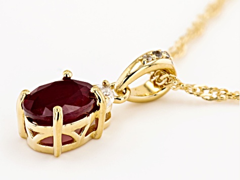 Red Mahaleo(R) Ruby 18K Yellow Gold Over Sterling Silver Pendant With Chain