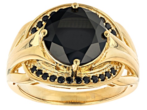 Black Spinel 18K Yellow Gold Over Sterling Silver Ring 3.60ctw - EFH031 ...