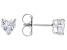 White Zircon Rhodium Over Sterling Silver Heart Shaped Stud Earrings 2.13ctw