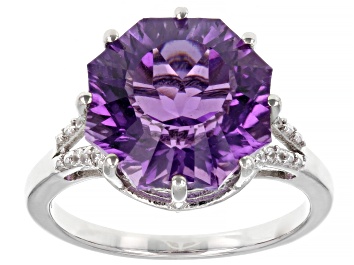 Picture of Purple Amethyst Rhodium Over Sterling Silver Ferris Wheel Cut Ring 4.72ctw