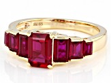 Red Lab Created Ruby 18K Yellow Gold Over Sterling Silver Ring 2.13ctw