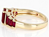 Red Lab Created Ruby 18K Yellow Gold Over Sterling Silver Ring 2.13ctw