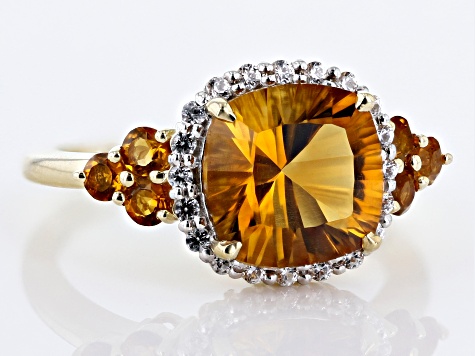 Orange Madeira Citrine 10k Yellow Gold  Ring 2.85ctw