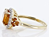 Orange Madeira Citrine 10k Yellow Gold  Ring 2.85ctw