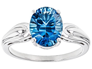 Picture of London Blue Topaz Rhodium Over Sterling Silver Ring 2.55ct