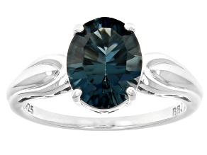 London Blue Topaz Rhodium Over Sterling Silver Ring 2.55ct