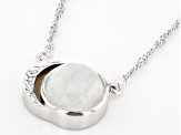 Rainbow Moonstone Rhodium Over Sterling Silver Celestial Necklace 10x10mm