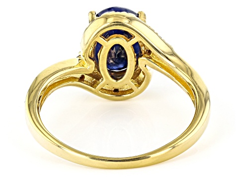 Blue Sapphire 18K Yellow Gold Over Sterling Silver Ring 2.05ctw