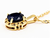 Blue Sapphire 18K Yellow Gold Over Sterling Silver Pendant With Chain 2.06ctw