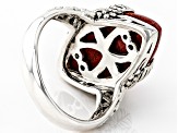 Red Sponge Coral Sterling Silver Ring 22x12mm