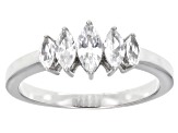 White Zircon Rhodium Over Sterling Silver Ring 0.91ctw