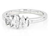 White Zircon Rhodium Over Sterling Silver Ring 0.91ctw