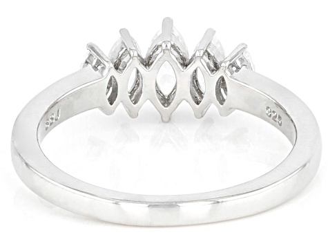 White Zircon Rhodium Over Sterling Silver Ring 0.91ctw