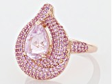 Pink Kunzite 18k Rose Gold Over Sterling Silver Ring 3.21ctw