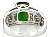 Chrome Diopside Rhodium Over Sterling Silver Ring 2.95ctw