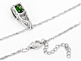 Green Chrome Diopside Rhodium Over Sterling Silver Pendant With Chain 2.83ctw